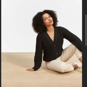 Everlane Texture Cotton Cardigan Black